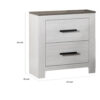 Kopa 26 Inch Nightstand with 2 Drawers, Black Handles, White Wood Finish