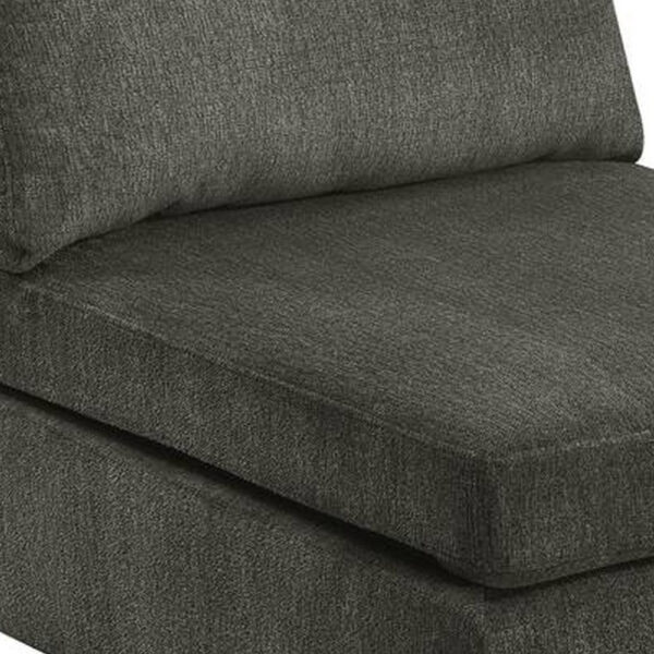 150220266991c0bbf311c.jpeg Remy 37 Inch Modular Armless Chair, Soft Gray Chenille, Solid Pine Wood
