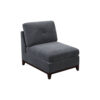 150220266991c138b4292.jpeg Jemy 37 Inch Modular Armless Chair, Cushioned Dark Gray Chenille Solid Wood