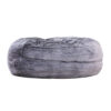 60 Inch Bean Bag, Round Shape, Foam Filling, Polyester Upholstery, Gray