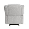 Chris 38 Inch Manual Glider Recliner Chair, Solid Wood, Light Gray Chenille