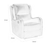 Kim 38 Inch Manual Recliner Chair, Off White Faux Leather, Solid Wood