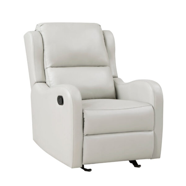 150220266991c29ea3192.jpeg Kim 39 Inch Glider Manual Recliner Chair, Off White Faux Leather