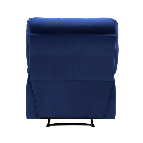 150220266991c31b3168c.jpeg Patty 36 Inch Manual Recliner Chair, Cushioned, Blue Velvet, Solid Wood