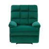 Patty 36 Inch Manual Recliner Chair, Cushioned, Green Velvet, Solid Wood