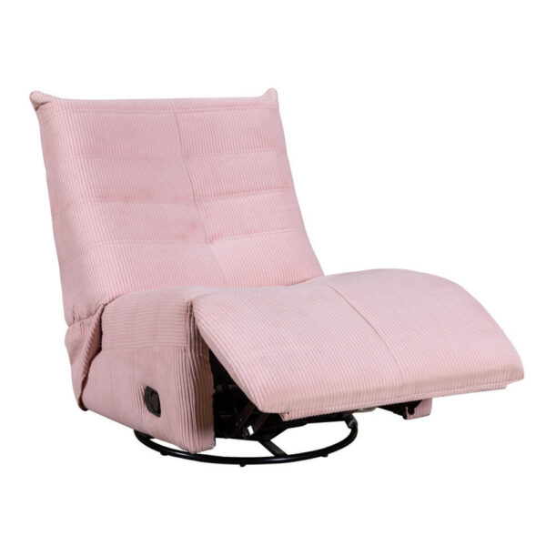 150220266991c3aad3d72.jpeg Gea 35 Inch Swivel Recliner Chair, Tufted, Pink Corduroy, Solid Wood