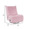 150220266991c3afcae43.jpeg Gea 35 Inch Swivel Recliner Chair, Tufted, Pink Corduroy, Solid Wood