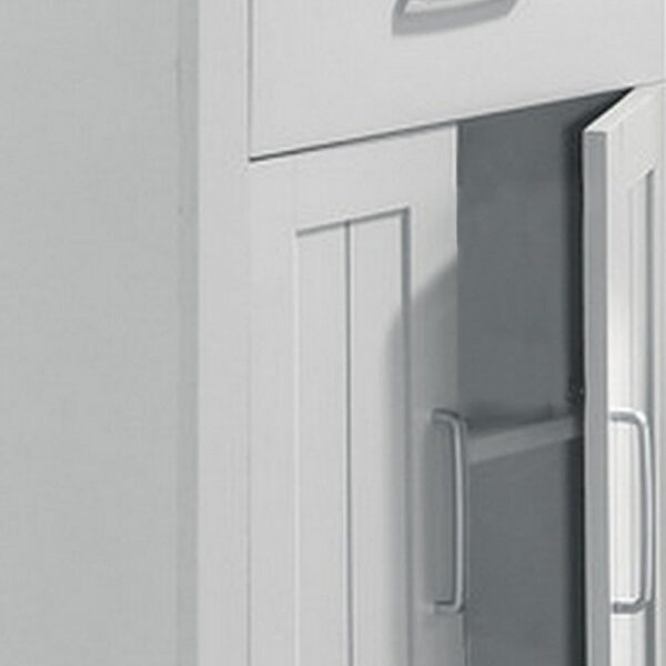 Lon 47 Inch Counter Height Kitchen Island Dining Table, White, Brown