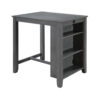 Ham 36 Inch Counter Height Small Dining Table with Shelves, USB Port, Gray