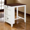 Ham 36 Inch Counter Height Small Dining Table with Shelves, USB Port, White