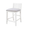 Ham 25 Inch Counter Height Chair Set of 2, Cream Fabric, White Wood Finish