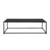 Eme 48 Inch Coffee Table, Rectangular Top, Black Finished Metal Frame
