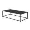 Eme 48 Inch Coffee Table, Rectangular Top, Black Finished Metal Frame
