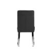 Ien 25 Inch Dining Chair Set of 2, Armless, Black Faux Leather, Chrome