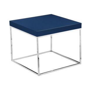 150220266991c6957a2d8.jpeg Zen 24 Inch Side End Table, Square, Polished Blue Top, Chrome Metal Finish