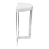 Tini 55 Inch Console Table, Oval Top, Chrome Frame, Sleek White Finish