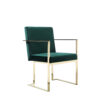 150220266991c742e8105.jpeg Boly 24 Inch Dining Armchair, Cushioned Green Velvet Seat, Gold Cantilever