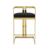 Suki 30 Inch Barstool Chair, Black Faux Leather Seat, Gold Cantilever Base