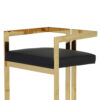 Suki 30 Inch Barstool Chair, Black Faux Leather Seat, Gold Cantilever Base