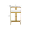 Suki 30 Inch Barstool Chair, White Faux Leather Seat, Gold Cantilever Base