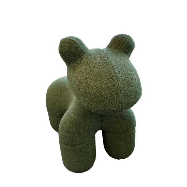 Seira 33 Inch Pony Chair, Stuffed Animal Kids Chair, Green, Solid Wood