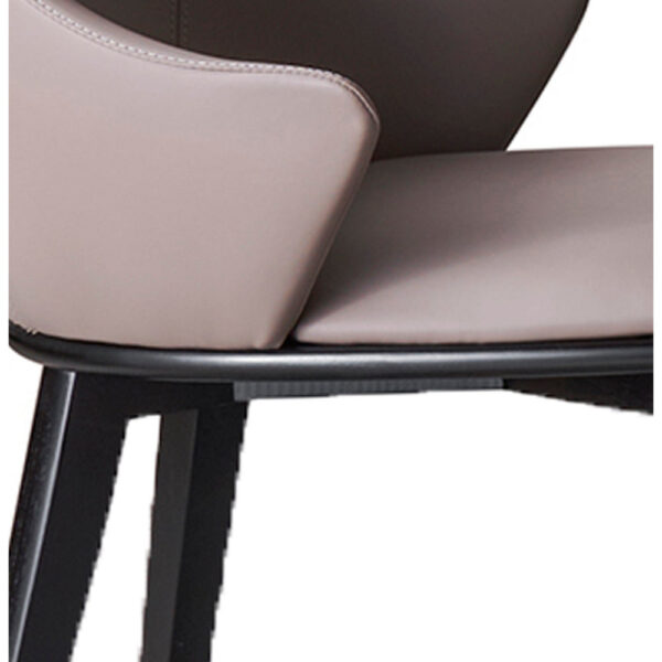 Mry 23 Inch Dining Chair Set of 2, Padded Tall Back, Beige Faux Leather