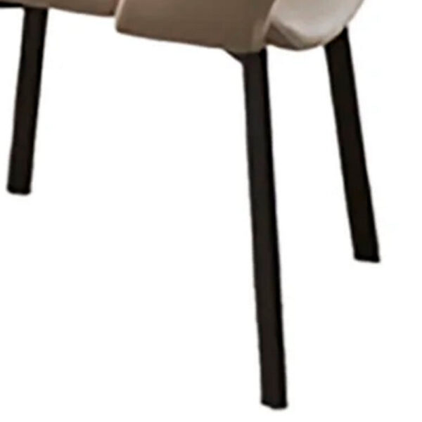 Hem 22 Inch Dining Chair Set of 2, Beige Faux Leather, Armless Open Back