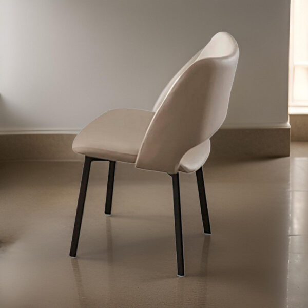 Hem 22 Inch Dining Chair Set of 2, Beige Faux Leather, Armless Open Back