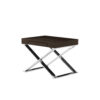150220266991c98837869.jpeg Rix 21 Inch Side End Table, 1 Drawer, X Steel Legs, Espresso Brown Wood