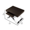 150220266991c9921498c.jpeg Rix 21 Inch Side End Table, 1 Drawer, X Steel Legs, Espresso Brown Wood