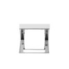 Rix 21 Inch Side End Table, 1 Drawer, X Shape Steel Legs, White Wood Top