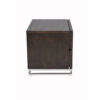 Sam 20 Inch Nightstand, 2 Drawers, Espresso Brown, High Polished Metal Legs