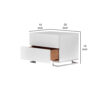 Sam 20 Inch Nightstand, 2 Drawers, White Wood, High Polished Metal Legs