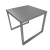 Tom 22 Inch Side End Table, Square Top, Square Legs, Gray Brushed Metal