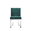 150220266991caafe4e1f.jpeg Boly 19 Inch Dining Chair, Set of 2, Green Velvet, Foam, Chrome Steel Base