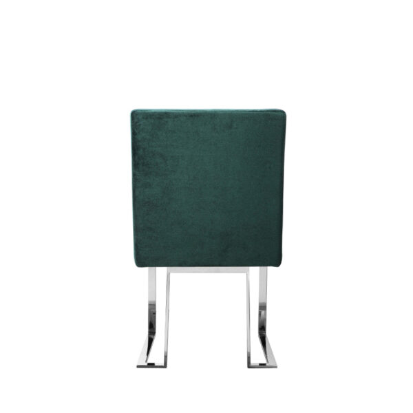 150220266991cab47770e.jpeg Boly 19 Inch Dining Chair, Set of 2, Green Velvet, Foam, Chrome Steel Base