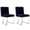 150220266991cabb30d49.jpeg Boly 19 Inch Dining Chair, Set of 2, Navy Blue Velvet, Foam, Chrome Steel