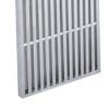 Niki 55 Inch Metal Bench, Slatted, Rectangular Shape, Brushed Silver Steel