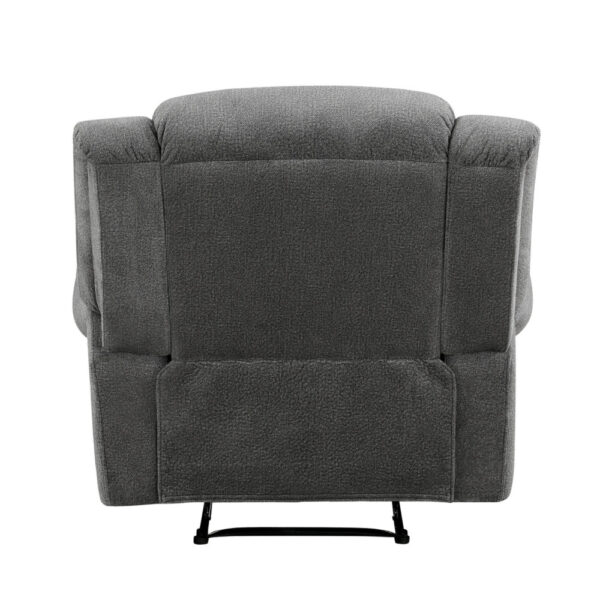 150220266991cb716a48b.jpeg Ben 38 Inch Manual Recliner Chair, Gray Microfiber, Plush Foam, Solid Wood