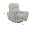 150220266991cbdf5d330.jpeg Jessica 39 Inch Swivel Glider Chair, Gray, Top Grain Leather, Solid Wood