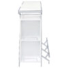 Leo 52 Inch Wine Bar Cabinet with Storage, Shelves, White, Chrome Steel