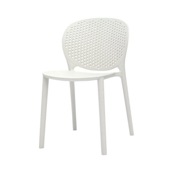 150220266991cce641efd.jpeg Gyna 14 Inch Kids Side Chairs, Set of 4, Round Dotted Backrest, Armless, White