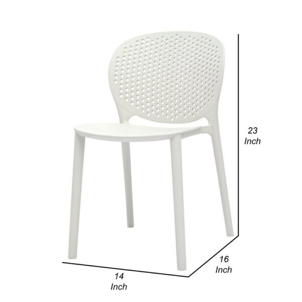 150220266991cceeaa776.jpeg Gyna 14 Inch Kids Side Chairs, Set of 4, Round Dotted Backrest, Armless, White