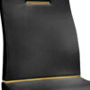Gyn 17 Inch Dining Chair Set of 2, Cantilever Base, Black Gold Faux Leather
