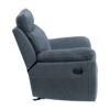 Clif 38 Inch Manual Glider Reclining Accent Chair, Blue Microfiber, Wood