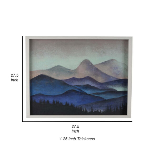 150220266991cdcf566a9.jpeg 28 x 28 Framed Wall Art Painting, Mountains, Natural Fiber, Multicolor