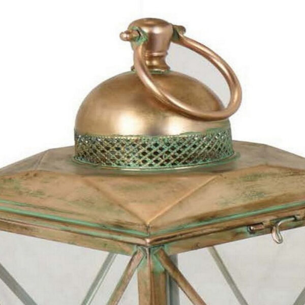 150220266991ce071950e.jpeg 20 Inch Decorative Lantern Set of 2, Glass Panel, Cross Metal Frame, Gold