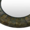 33 Inch Decorative Wall Mirror, Round Embossed Design, Bronze Metal