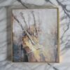 40 x 59 Framed Canvas Oil Painting, Guitar, Natural Fiber, Gray and Brown