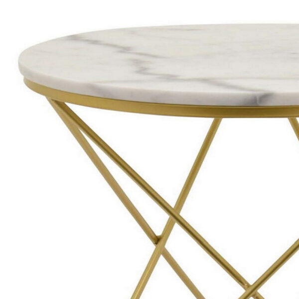 150220266991ce64d4d02.jpeg 24 Inch Modern Plant Stand Side Table, Round Marble Display, Gold Metal